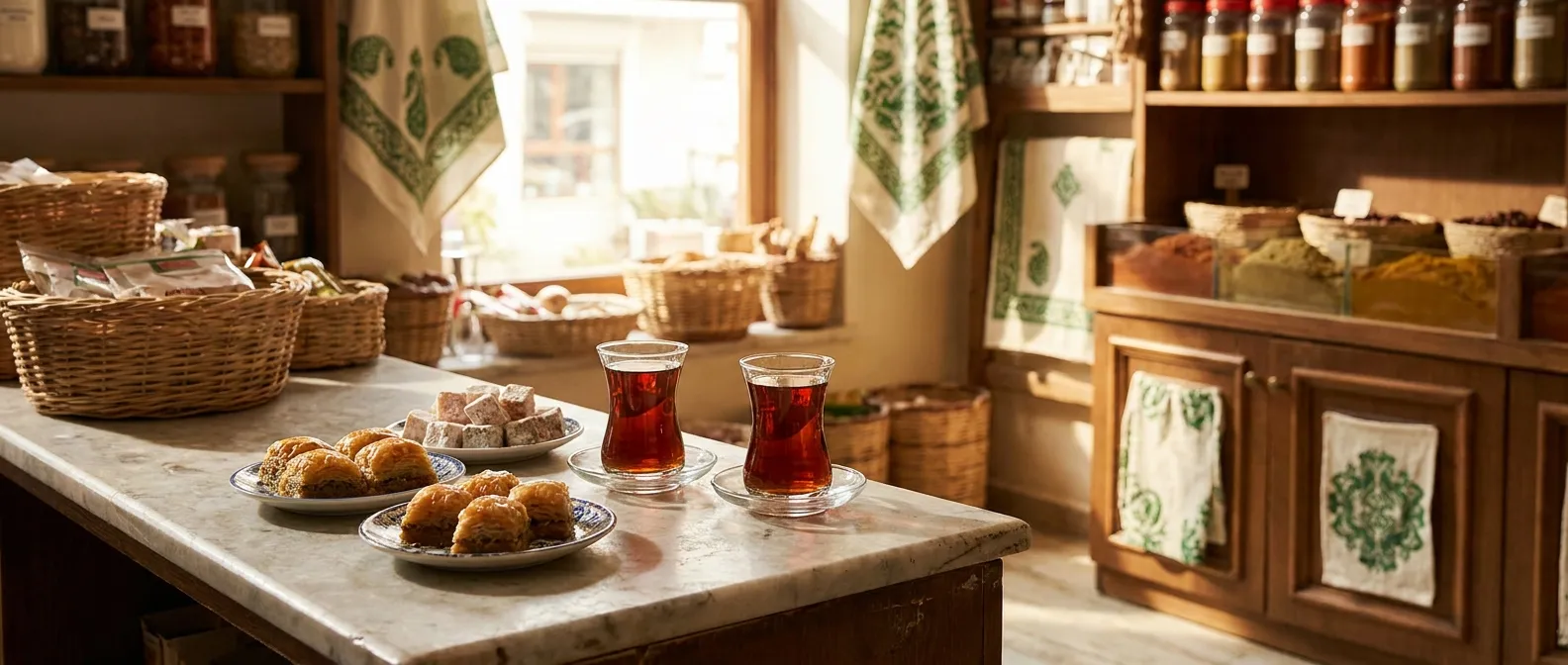 Ausgelegte mediterrane Spezialitäten von oben - Oliven, Brot, Käse und Kräuter, wie sie am Edelkirchenhof bei Xani Kamen zu finden sind